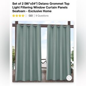 Target set of 2 Delano grommet top light filtering window panels